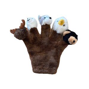 Arctic Circle Plush   Five Finger Hand Puppet  9" Stuffed Animal Toy Eagle Bear